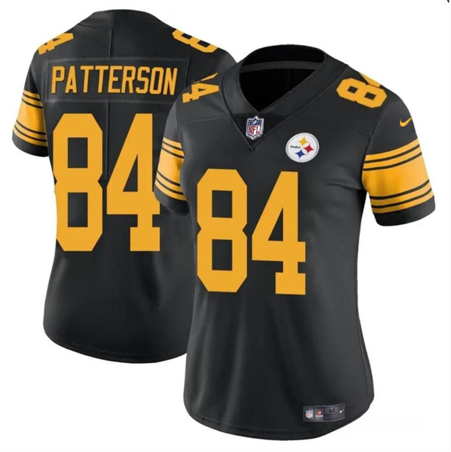 Women's Pittsburgh Steelers #84 Cordarrelle Patterson Black Color Rush Stitched Football Jersey(Run Small)